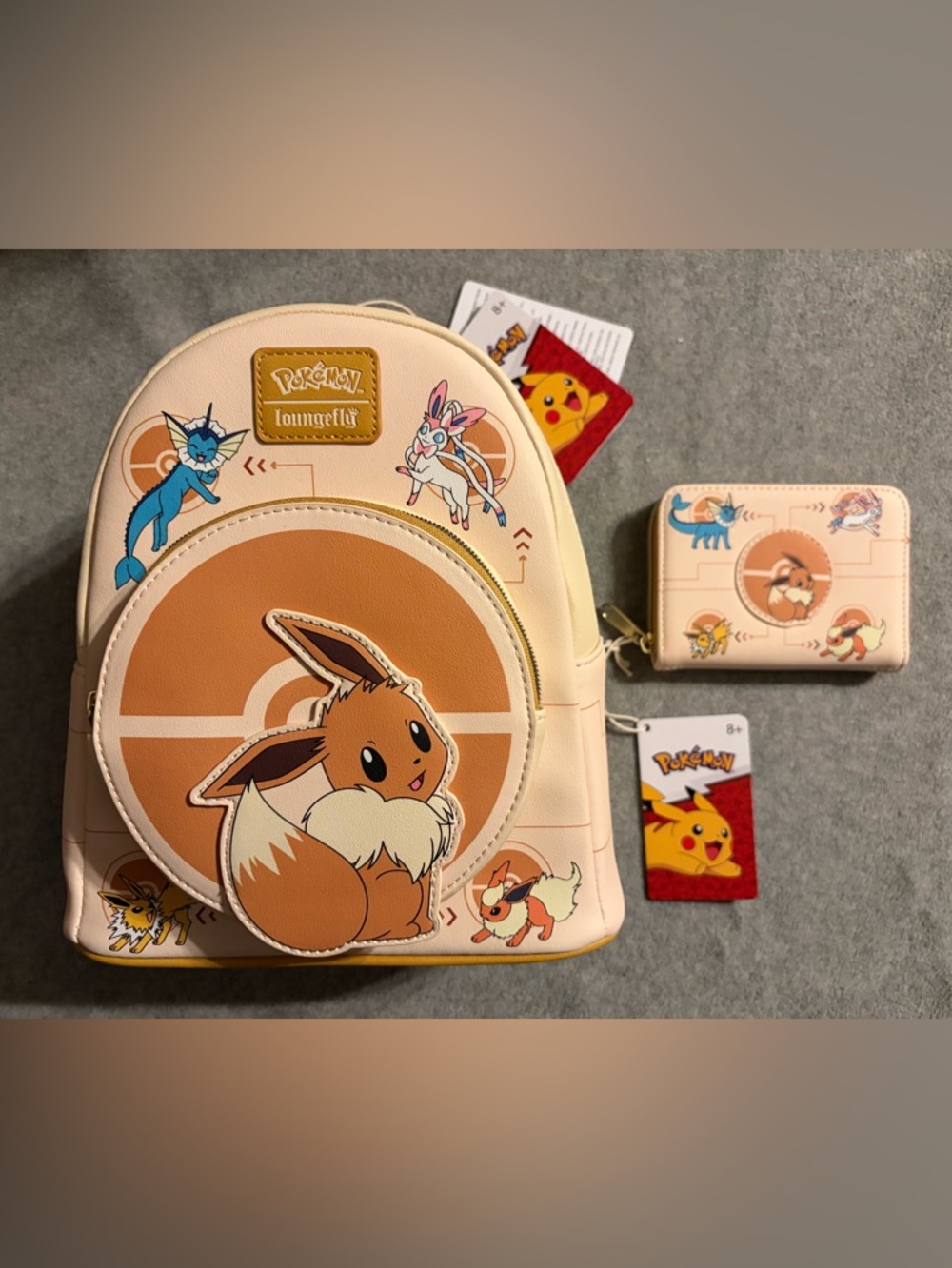 Loungefly Eevee Evolutions Mini Backpack and Wallet